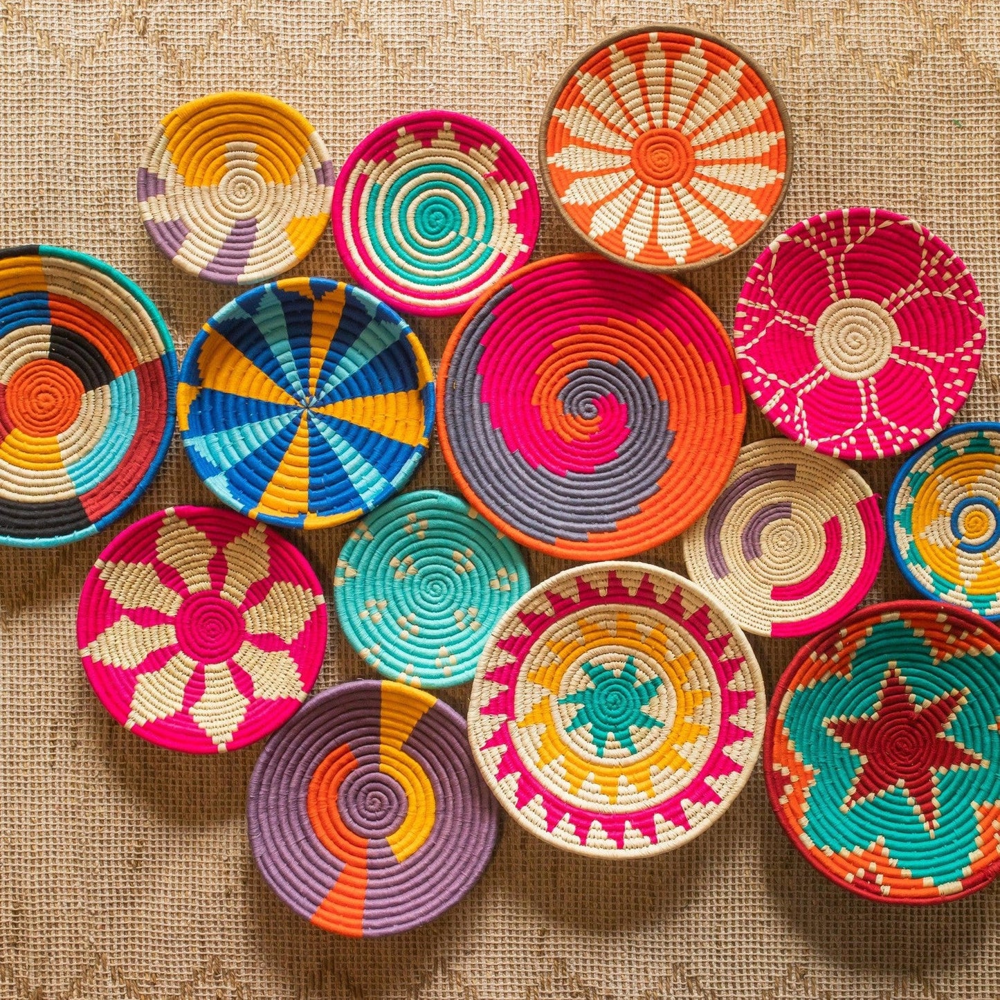 Assorted Sabai Handwoven Grass Baskets- Combo